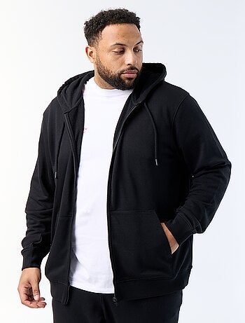 Effen hoodie met rits