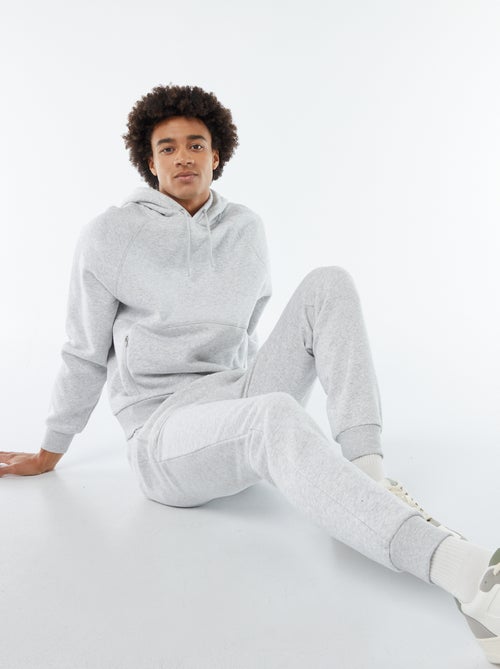 Effen hoodie met zakken met ritsje - Kiabi