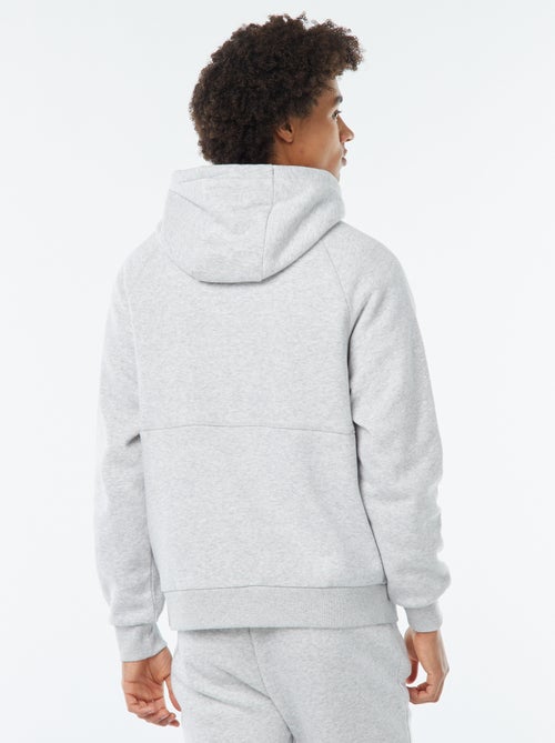 Effen hoodie met zakken met ritsje - Kiabi