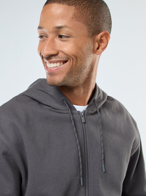 Effen hoodie van piquétricot - Kiabi