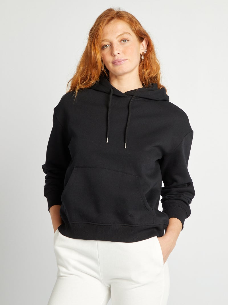 Effen hoodie zwart - Kiabi