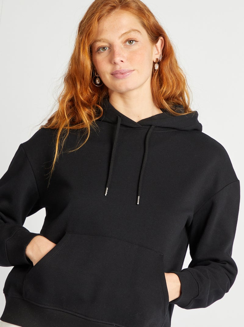 Effen hoodie zwart - Kiabi