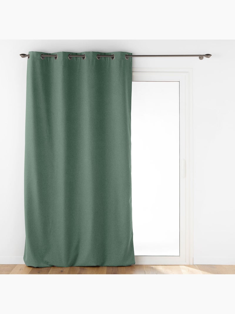 Effen isolatiegordijn met oogjes Groen - Kiabi