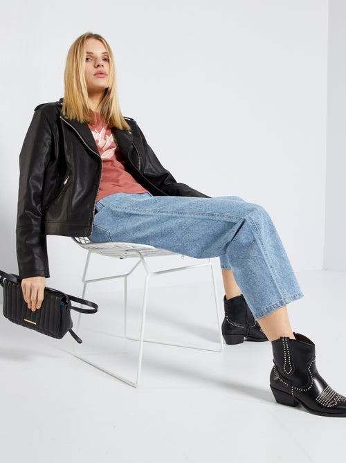 Effen jack van imitatieleer - Kiabi