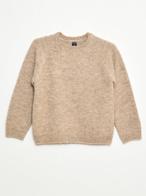 Effen jacquardtrui met ronde hals - Kiabi