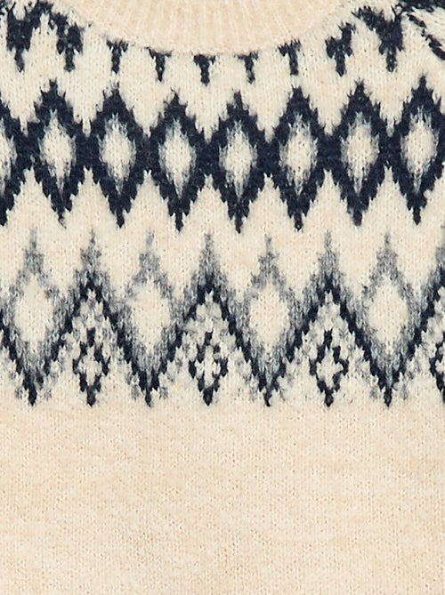 Effen jacquardtrui met ronde hals - Kiabi