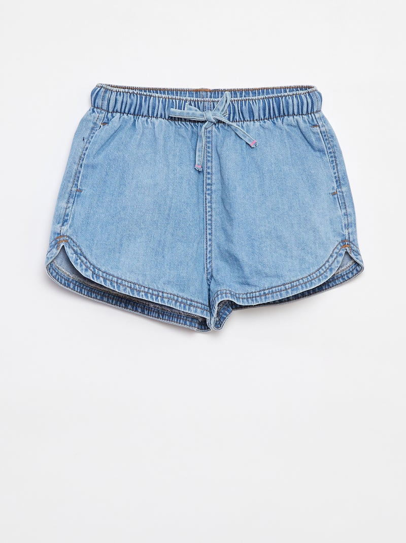 Effen jeansshort Blauw - Kiabi