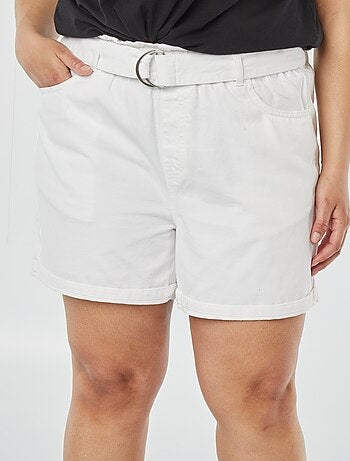 Effen jeansshort met riem