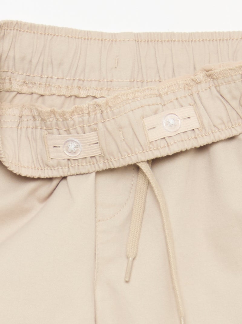 Effen jogger met boorden Biege - Kiabi