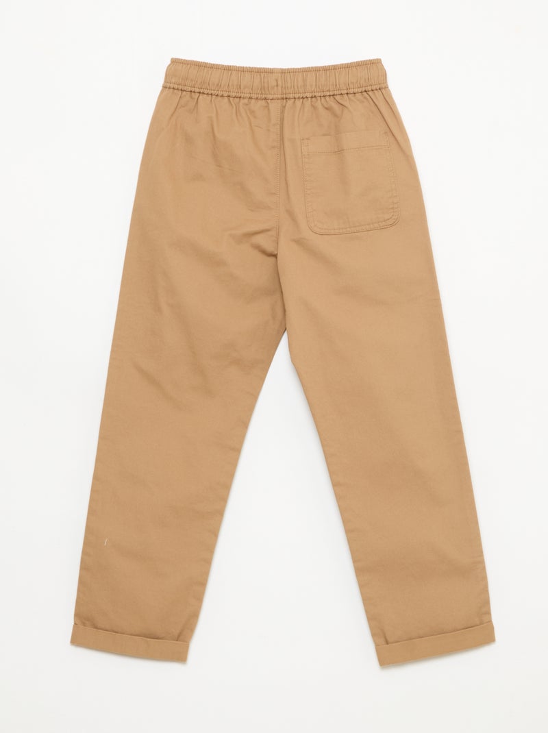 Effen jogger met boorden Biege - Kiabi