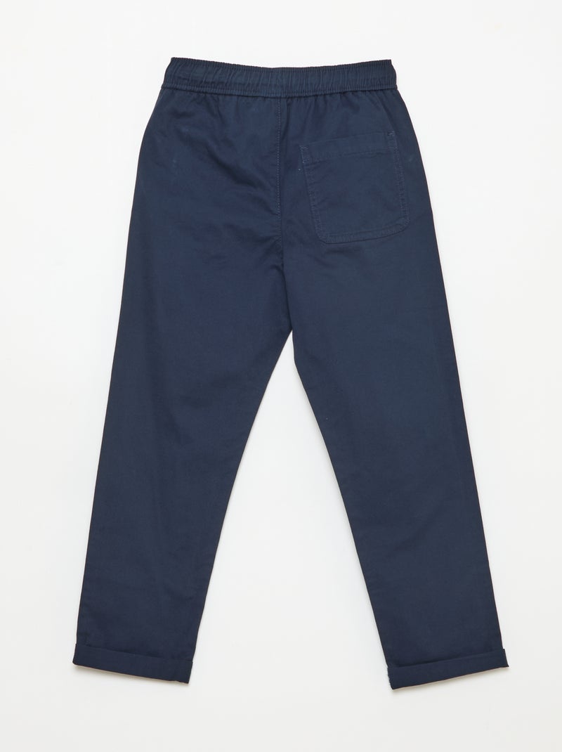 Effen jogger met boorden Blauw - Kiabi