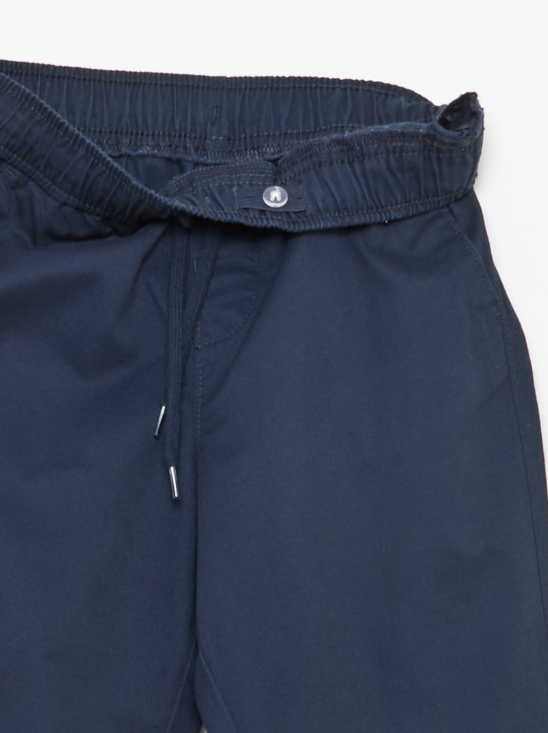 Effen jogger met boorden Blauw - Kiabi