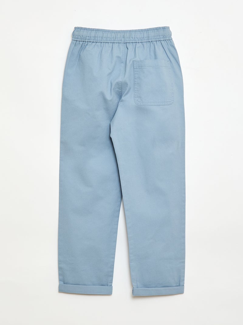 Effen jogger met boorden Blauw - Kiabi