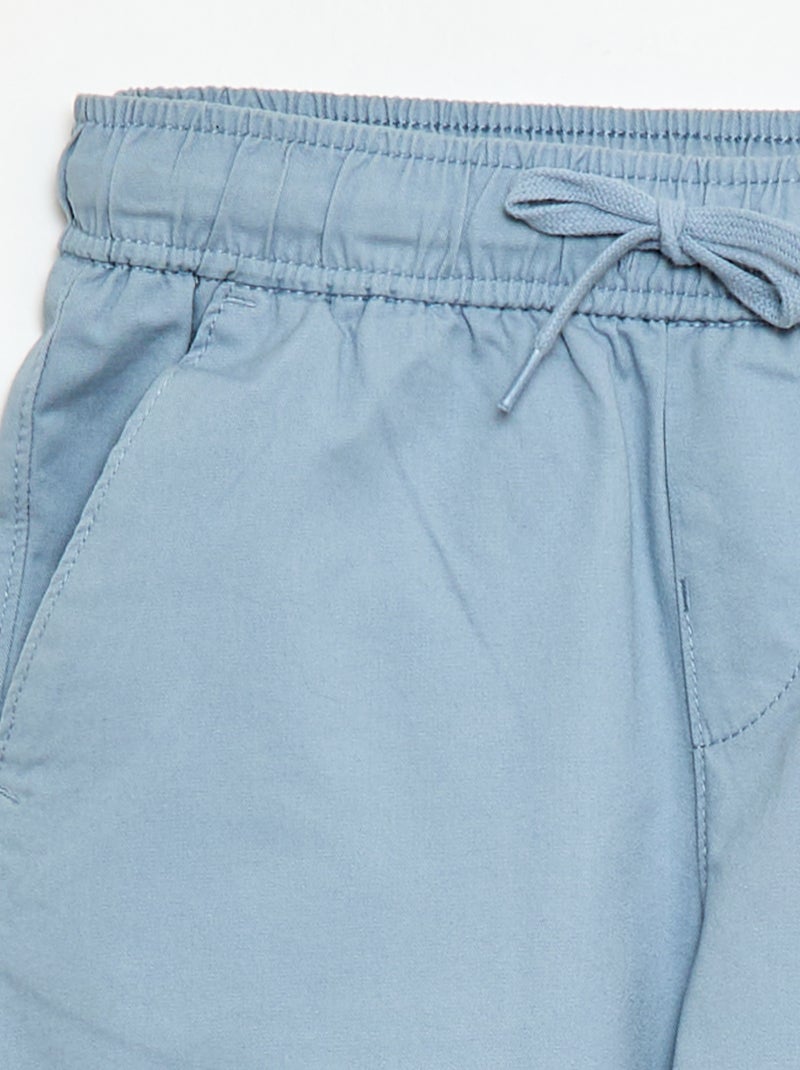 Effen jogger met boorden Blauw - Kiabi