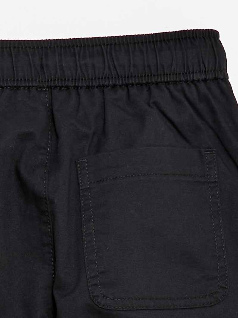 Effen jogger met boorden Zwart - Kiabi