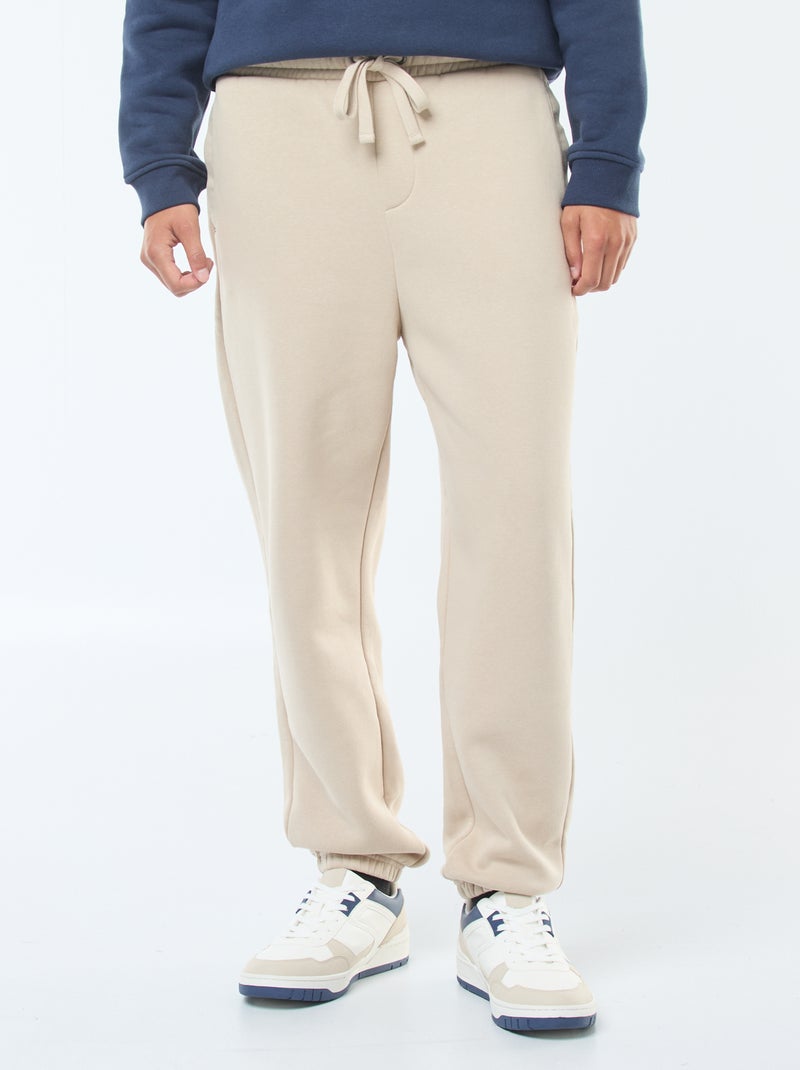 Lange sportbroek voor heren, lange katoenen sportbroek met elastische tailleband, trekkoord en zakken, Grijs, L