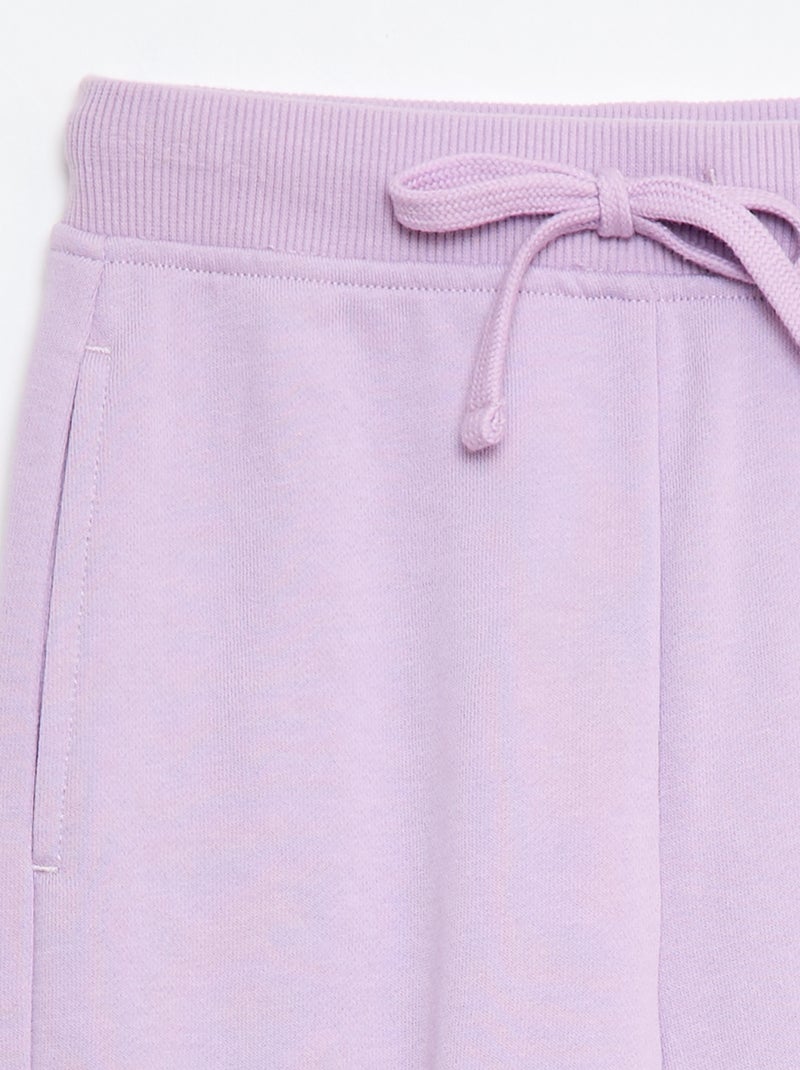 Effen joggingbroek met elastische taille Paars - Kiabi