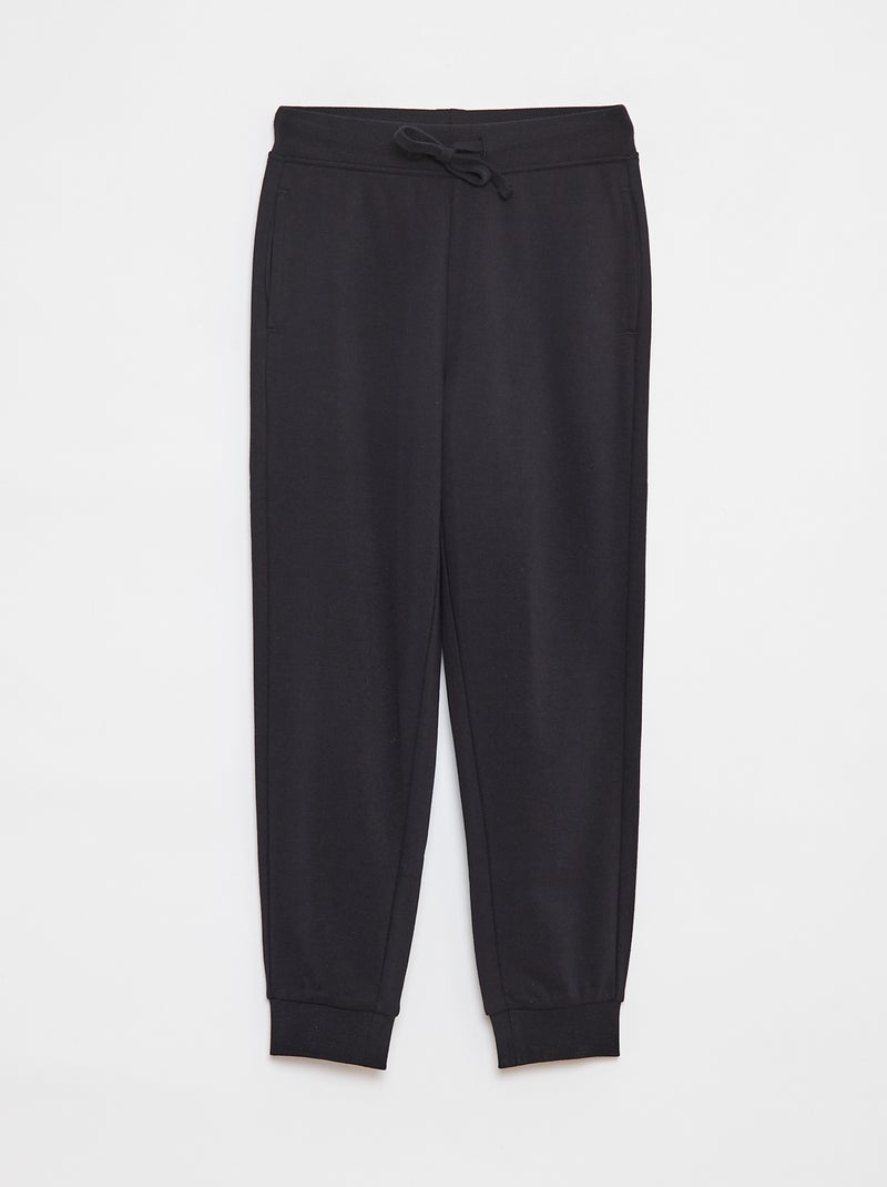 Effen joggingbroek met elastische taille zwart - Kiabi