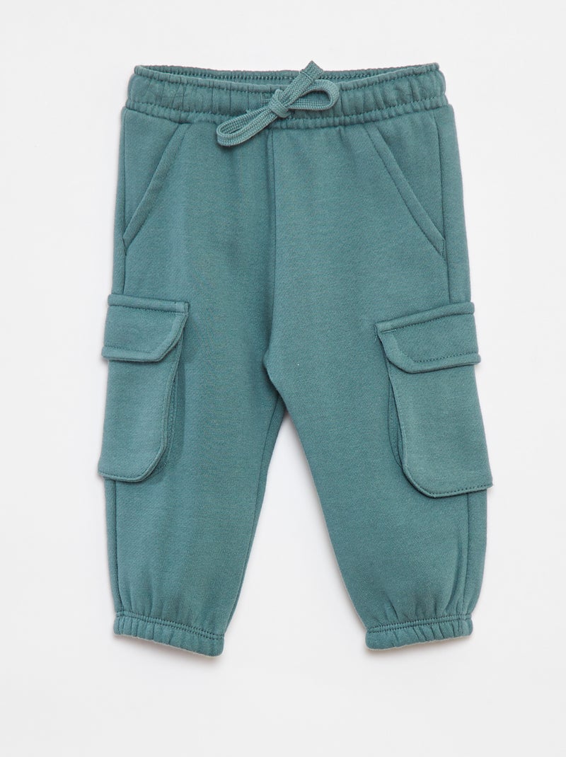 Effen joggingbroek met grote zakken Groen - Kiabi