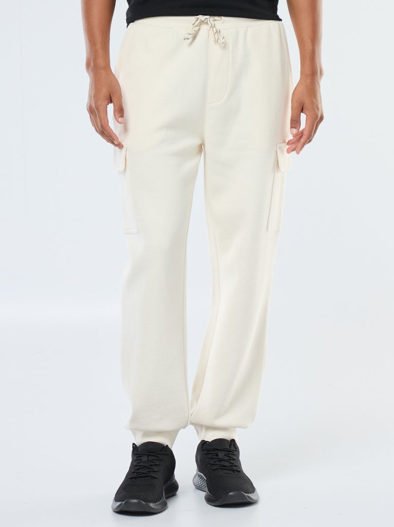 Effen joggingbroek met zakken Wit - Kiabi