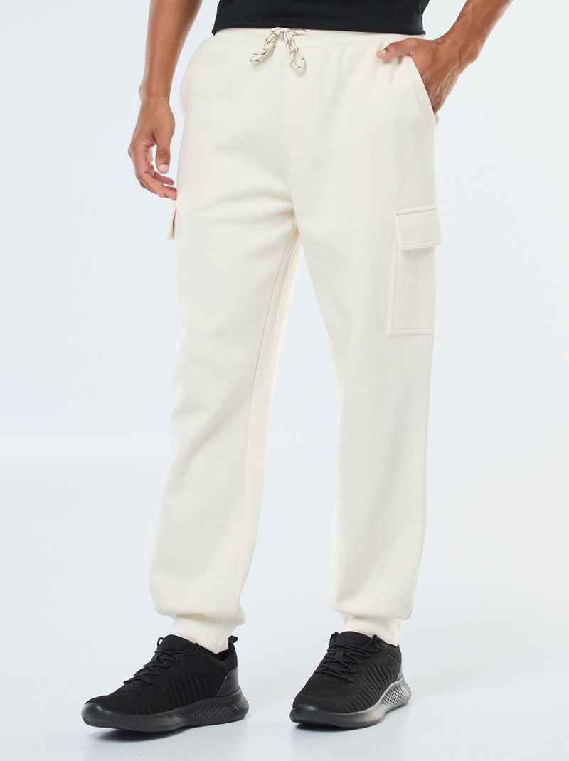 Effen joggingbroek met zakken Wit - Kiabi