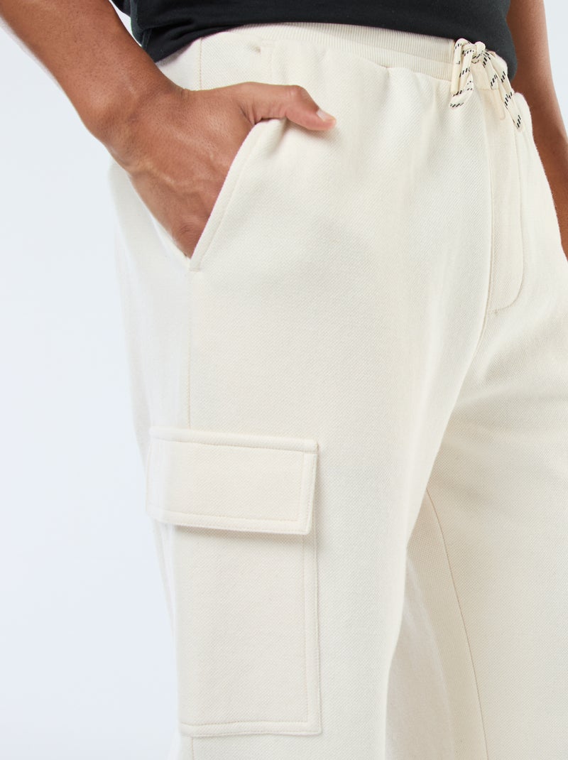 Effen joggingbroek met zakken Wit - Kiabi