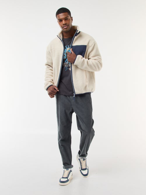 Effen joggingbroek van corduroy - Kiabi