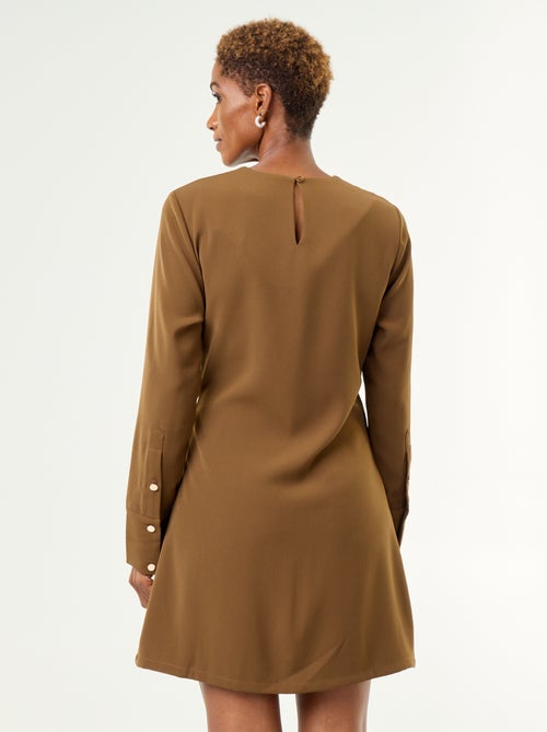 Effen jurk met goudkleurige details - Kiabi