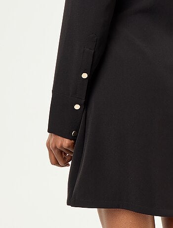 Effen jurk met goudkleurige details