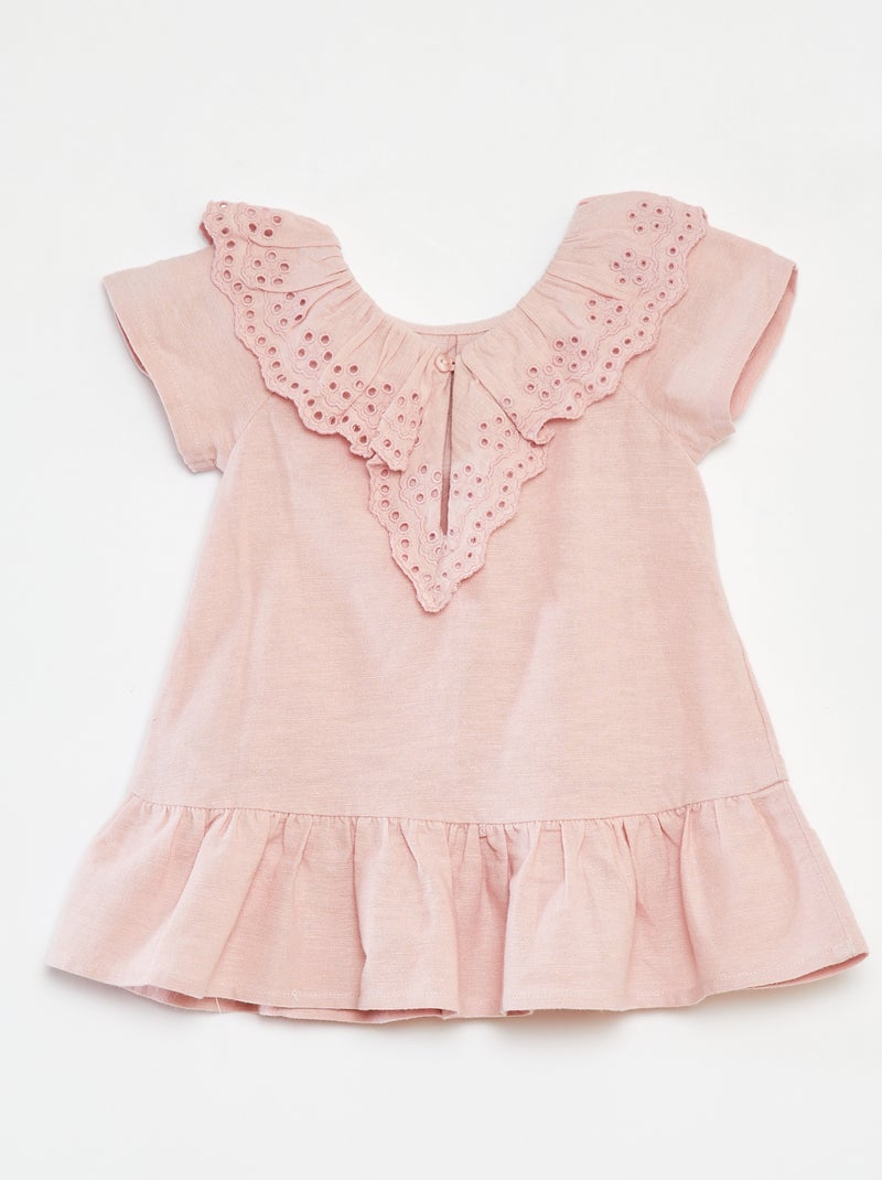 Effen jurk met korte mouwen + haarband - 2-delig ROSE - Kiabi