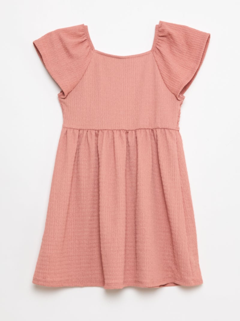 Effen jurk van gewafelde jerseytricot Rose - Kiabi