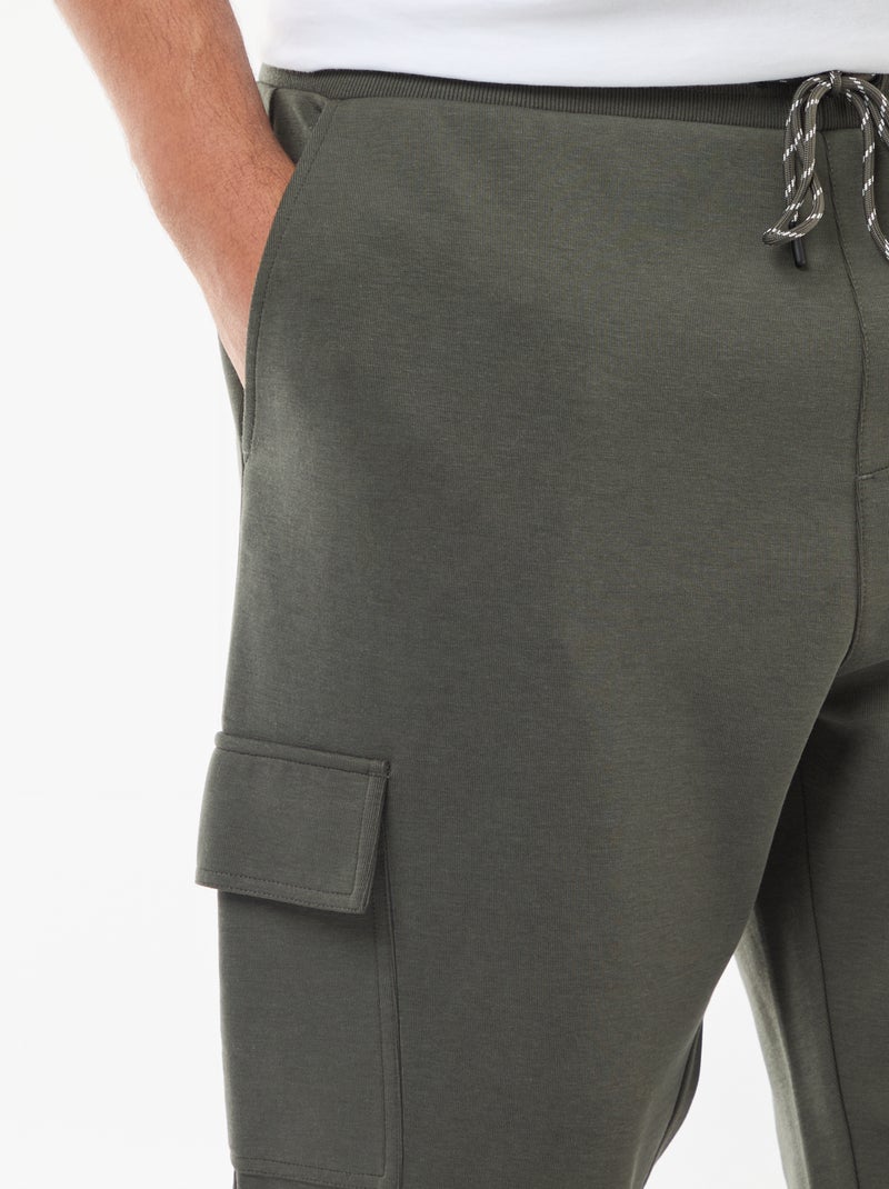 Effen, katoenen broek met toelopende pijpen Kaki - Kiabi