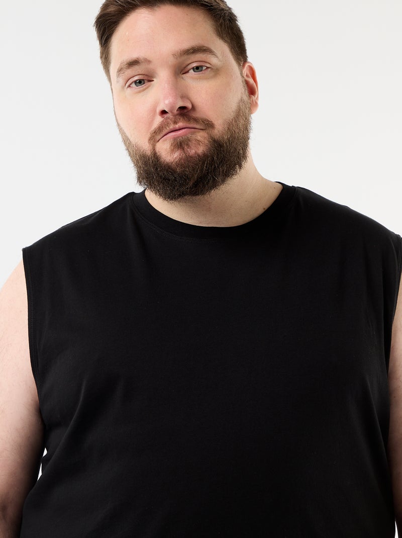 Effen katoenen hemd Zwart - Kiabi