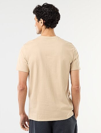 Effen katoenen heren-T-shirt met ronde hals
