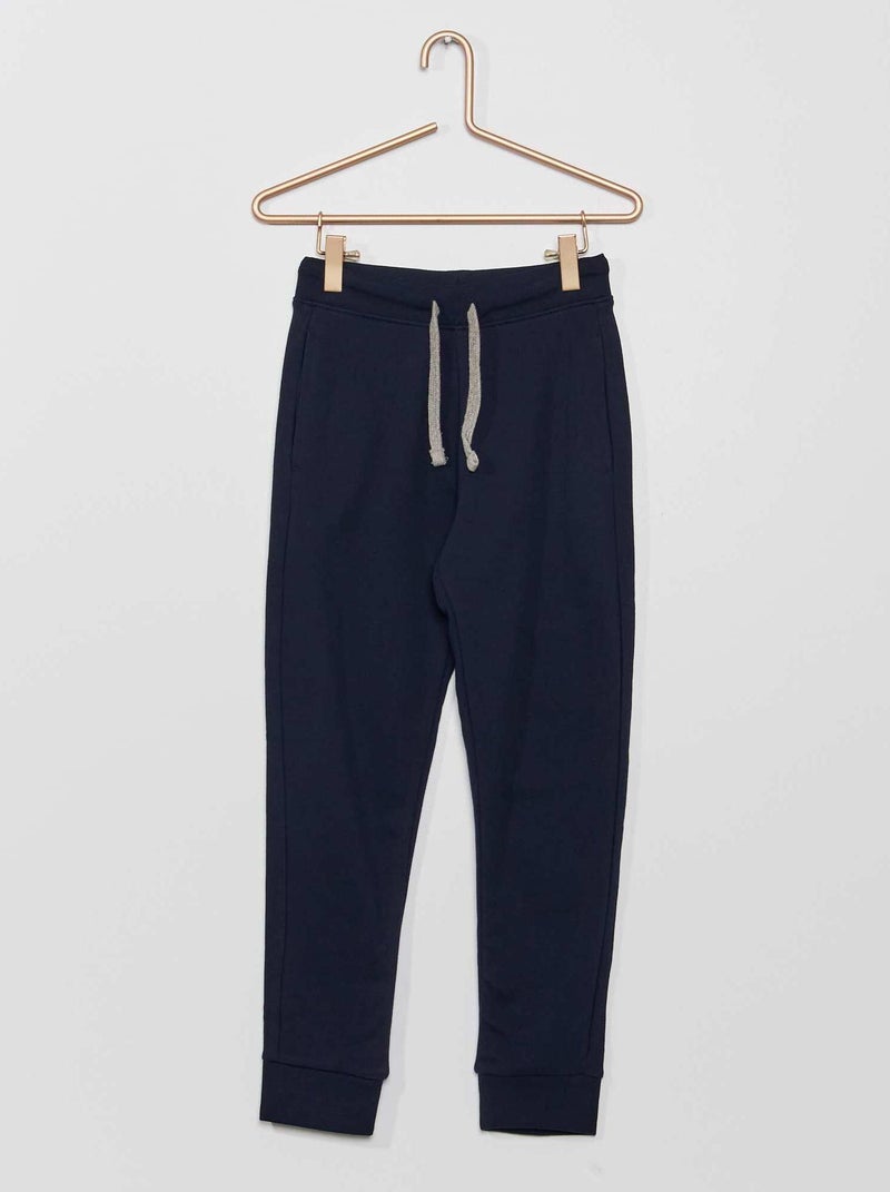 Effen, katoenen joggingbroek blauw - Kiabi