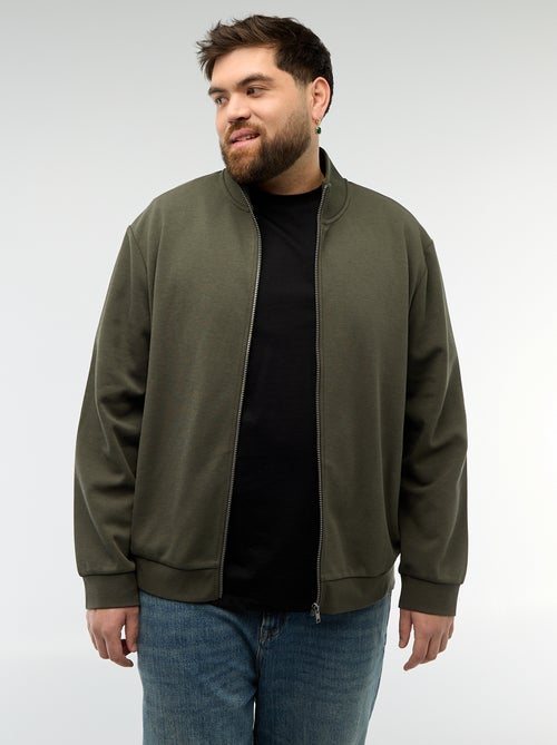 Effen, katoenen sweater met opstaande kraag en rits - Kiabi