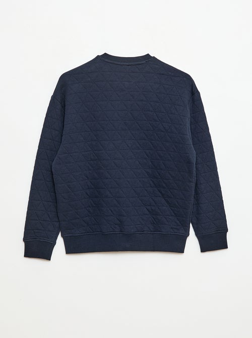 Effen, katoenen sweater met rits en lapjespatroon - Kiabi