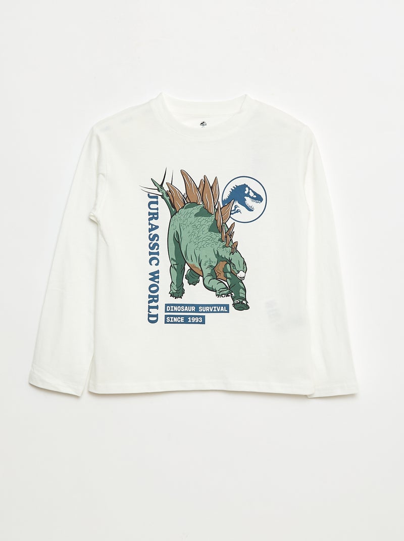 Effen katoenen T-shirt 'Jurassic World' Wit - Kiabi