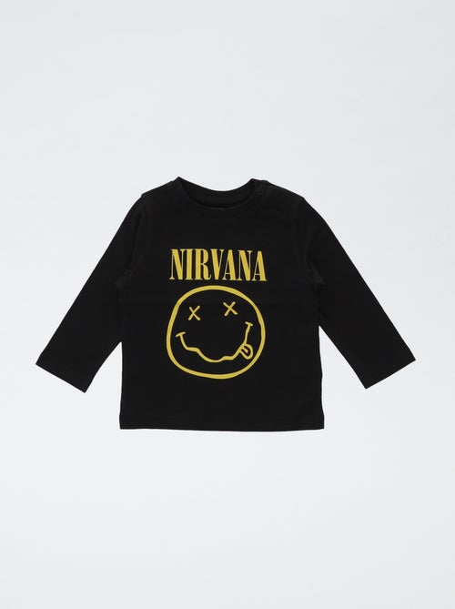 Effen, katoenen T-shirt met Nirvana-print - Kiabi