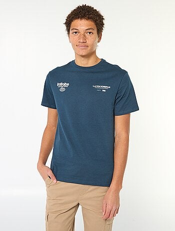 Effen, katoenen T-shirt met print