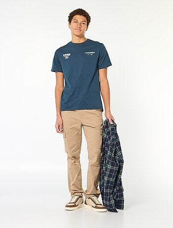 Effen, katoenen T-shirt met print