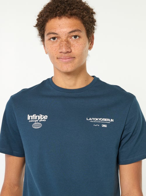 Effen, katoenen T-shirt met print - Kiabi