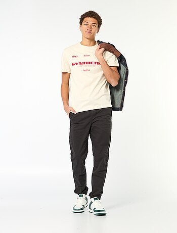 Effen, katoenen T-shirt met print