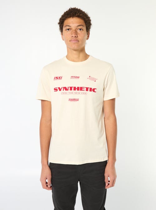 Effen, katoenen T-shirt met print - Kiabi