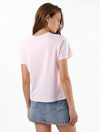 Effen katoenen t-shirt met ronde hals busem