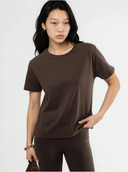 Effen katoenen t-shirt met ronde hals busem - Kiabi