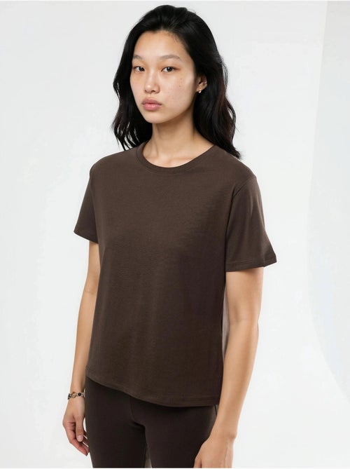 Effen katoenen t-shirt met ronde hals busem - Kiabi