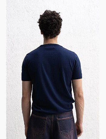 Effen katoenen t-shirt met ronde hals giesto