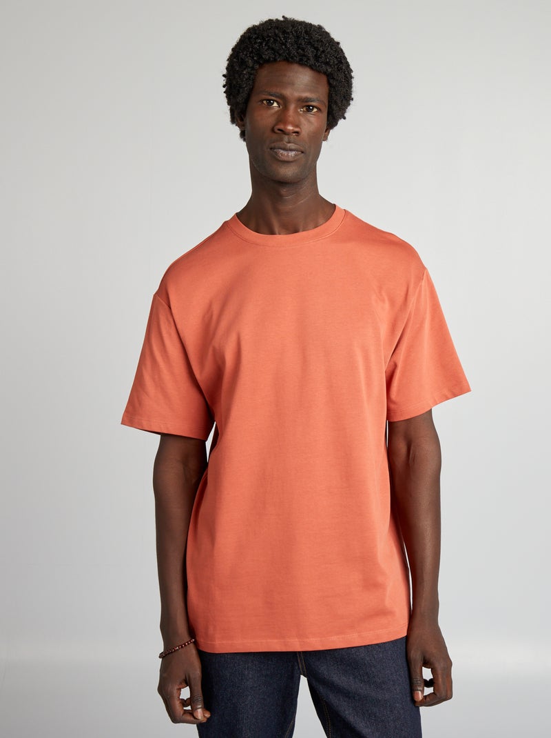 Effen katoenen T-shirt ROOD - Kiabi