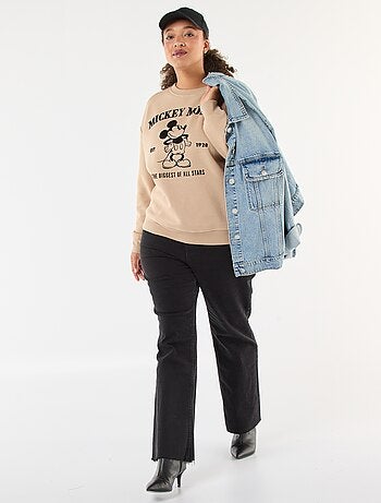 Effen katoenen trui met print 'Disney' 'Mickey'